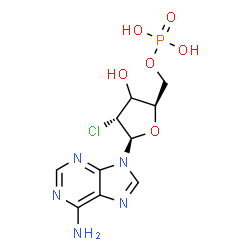 ChemSpider 2D Image | (3xi)-2'-Chloro-2'-deoxyadenosine 5'-(dihydrogen phosphate) | C10H13ClN5O6P