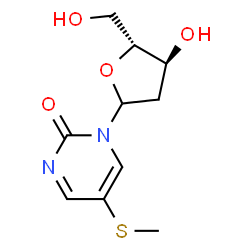 ChemSpider 2D Image | 1-(2-Deoxy-D-erythro-pentofuranosyl)-5-(methylsulfanyl)-2(1H)-pyrimidinone | C10H14N2O4S