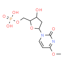 ChemSpider 2D Image | 1-(2-Deoxy-5-O-phosphonopentofuranosyl)-4-methoxy-2(1H)-pyrimidinone | C10H15N2O8P