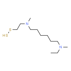 ChemSpider 2D Image | 2-[{6-[Ethyl(methyl)amino]hexyl}(methyl)amino]ethyl hydrodisulfide | C12H28N2S2