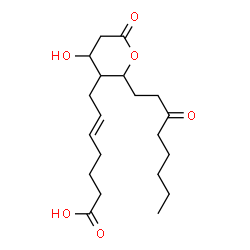 ChemSpider 2D Image | (5E)-7-[4-Hydroxy-6-oxo-2-(3-oxooctyl)tetrahydro-2H-pyran-3-yl]-5-heptenoic acid (non-preferred name) | C20H32O6