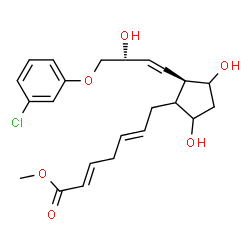 ChemSpider 2D Image | Methyl (2E,5E)-7-{(2R)-2-[(3R)-4-(3-chlorophenoxy)-3-hydroxy-1-buten-1-yl]-3,5-dihydroxycyclopentyl}-2,5-heptadienoate | C23H29ClO6
