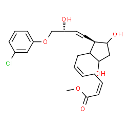 ChemSpider 2D Image | Methyl (2Z,5Z)-7-{(2R)-2-[(3R)-4-(3-chlorophenoxy)-3-hydroxy-1-buten-1-yl]-3,5-dihydroxycyclopentyl}-2,5-heptadienoate | C23H29ClO6