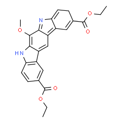 ChemSpider 2D Image | Diethyl 6-methoxy-3,7-dihydroindolo[2,3-b]carbazole-2,10-dicarboxylate | C25H22N2O5