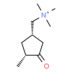 ChemSpider 2D Image | N,N,N-Trimethyl[(1S,3R)-3-methyl-4-oxocyclopentyl]methanaminium | C10H20NO