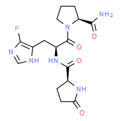 ChemSpider 2D Image | 5-Oxo-L-prolyl-5-fluoro-L-histidyl-L-prolinamide | C16H21FN6O4