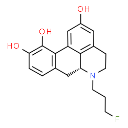 ChemSpider 2D Image | (6aR)-6-(3-Fluoropropyl)-5,6,6a,7-tetrahydro-4H-dibenzo[de,g]quinoline-2,10,11-triol | C19H20FNO3