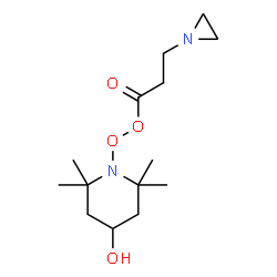 ChemSpider 2D Image | 1-{[3-(1-Aziridinyl)propanoyl]peroxy}-2,2,6,6-tetramethyl-4-piperidinol | C14H26N2O4