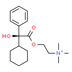 ChemSpider 2D Image | 2-{[(2S)-2-Cyclohexyl-2-hydroxy-2-phenylacetyl]oxy}-N,N,N-trimethylethanaminium | C19H30NO3