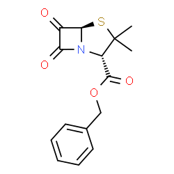 ChemSpider 2D Image | Benzyl (2S,5R)-3,3-dimethyl-6,7-dioxo-4-thia-1-azabicyclo[3.2.0]heptane-2-carboxylate | C15H15NO4S