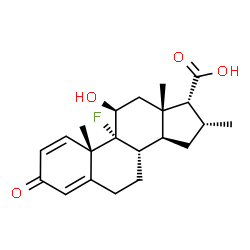 ChemSpider 2D Image | (11beta,16alpha,17alpha)-9-Fluoro-11-hydroxy-16-methyl-3-oxoandrosta-1,4-diene-17-carboxylic acid | C21H27FO4