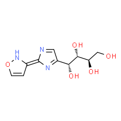 ChemSpider 2D Image | (1R,2S,3R)-1-[(2E)-2-(1,2-Oxazol-3(2H)-ylidene)-2H-imidazol-4-yl]-1,2,3,4-butanetetrol | C10H13N3O5