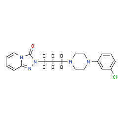 ChemSpider 2D Image | 2-{3-[4-(3-Chlorophenyl)-1-piperazinyl](~2~H_6_)propyl}[1,2,4]triazolo[4,3-a]pyridin-3(2H)-one | C19H16D6ClN5O
