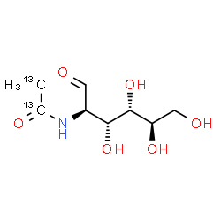 ChemSpider 2D Image | 2-Deoxy-2-[(~13~C_2_)ethanoylamino]-D-glucose | C613C2H15NO6