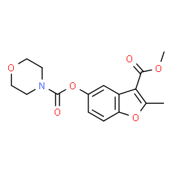 ChemSpider 2D Image | 3-(Methoxycarbonyl)-2-methyl-1-benzofuran-5-yl 4-morpholinecarboxylate | C16H17NO6