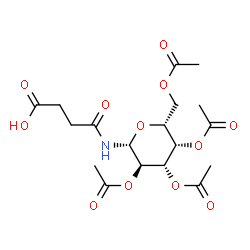 ChemSpider 2D Image | 2,3,4,6-Tetra-O-acetyl-N-(3-carboxypropanoyl)-beta-D-galactopyranosylamine | C18H25NO12