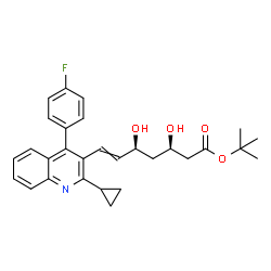ChemSpider 2D Image | 2-Methyl-2-propanyl (3R,5S)-7-[2-cyclopropyl-4-(4-fluorophenyl)-3-quinolinyl]-3,5-dihydroxy-6-heptenoate | C29H32FNO4