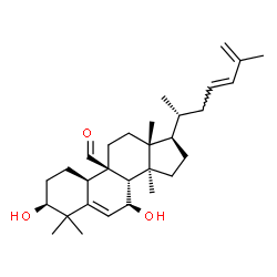 ChemSpider 2D Image | (1S,4R,7S,9beta,23E)-1,7-Dihydroxy-10,14-dimethyl-4,9-cyclo-9,10-secocholesta-5,23,25-triene-9-carbaldehyde | C30H46O3
