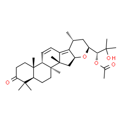 ChemSpider 2D Image | (8alpha,9beta,14beta,16beta,23S,24R)-25-Hydroxy-3-oxo-16,23-epoxydammara-11,13(17)-dien-24-yl acetate | C32H48O5