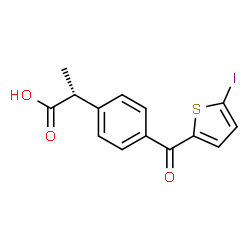 ChemSpider 2D Image | (2R)-2-{4-[(5-Iodo-2-thienyl)carbonyl]phenyl}propanoic acid | C14H11IO3S