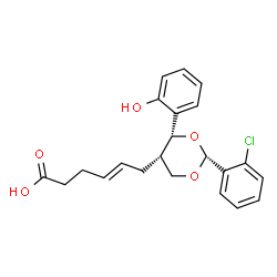 ChemSpider 2D Image | (4E)-6-[(2R,4R,5S)-2-(2-Chlorophenyl)-4-(2-hydroxyphenyl)-1,3-dioxan-5-yl]-4-hexenoic acid | C22H23ClO5