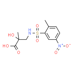 ChemSpider 2D Image | 2-Hydroxy-2-methyl-3-{[(2-methyl-5-nitrophenyl)sulfonyl]amino}propanoic acid | C11H14N2O7S