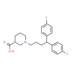 ChemSpider 2D Image | 1-[4,4-Bis(4-fluorophenyl)butyl]-3-piperidinecarboxylic acid | C22H25F2NO2