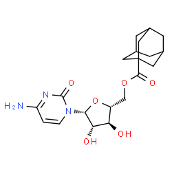 ChemSpider 2D Image | 1-[5-O-(Adamantan-1-ylcarbonyl)-beta-D-arabinofuranosyl]-4-amino-2(1H)-pyrimidinone | C20H27N3O6