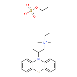ChemSpider 2D Image | N-Ethyl-N,N-dimethyl-2-(10H-phenothiazin-10-yl)-1-propanaminium ethyl sulfate | C21H30N2O4S2