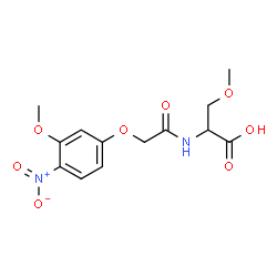 ChemSpider 2D Image | N-[(3-Methoxy-4-nitrophenoxy)acetyl]-O-methylserine | C13H16N2O8