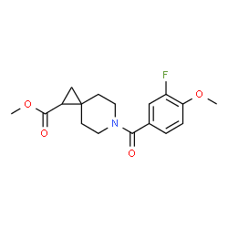 ChemSpider 2D Image | Methyl 6-(3-fluoro-4-methoxybenzoyl)-6-azaspiro[2.5]octane-1-carboxylate | C17H20FNO4