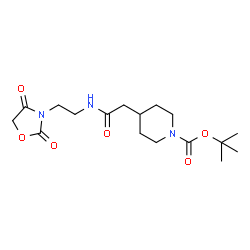 ChemSpider 2D Image | 2-Methyl-2-propanyl 4-(2-{[2-(2,4-dioxo-1,3-oxazolidin-3-yl)ethyl]amino}-2-oxoethyl)-1-piperidinecarboxylate | C17H27N3O6