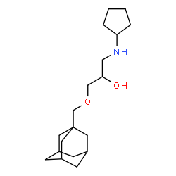 ChemSpider 2D Image | 1-(Adamantan-1-ylmethoxy)-3-(cyclopentylamino)-2-propanol | C19H33NO2