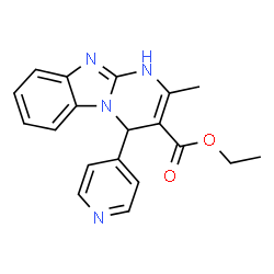 ChemSpider 2D Image | Ethyl 2-methyl-4-(4-pyridinyl)-1,4-dihydropyrimido[1,2-a]benzimidazole-3-carboxylate | C19H18N4O2