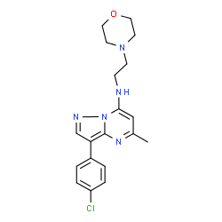 ChemSpider 2D Image | 3-(4-Chlorophenyl)-5-methyl-N-[2-(4-morpholinyl)ethyl]pyrazolo[1,5-a]pyrimidin-7-amine | C19H22ClN5O
