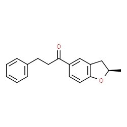 ChemSpider 2D Image | 1-[(2R)-2-Methyl-2,3-dihydro-1-benzofuran-5-yl]-3-phenyl-1-propanone | C18H18O2
