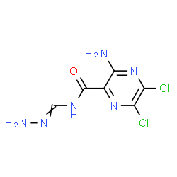 ChemSpider 2D Image | 3-Amino-5,6-dichloro-N-(hydrazonomethyl)-2-pyrazinecarboxamide | C6H6Cl2N6O