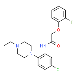 ChemSpider 2D Image | N-[5-Chloro-2-(4-ethyl-1-piperazinyl)phenyl]-2-(2-fluorophenoxy)acetamide | C20H23ClFN3O2