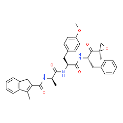 ChemSpider 2D Image | 4,5-Anhydro-1,2-dideoxy-4-methyl-2-({N-[(3-methyl-1H-inden-2-yl)carbonyl]-D-alanyl-O-methyl-L-tyrosyl}amino)-1-phenyl-D-erythro-pent-3-ulose | C36H39N3O6