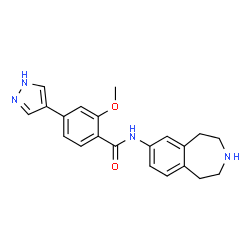 ChemSpider 2D Image | 2-Methoxy-4-(1H-pyrazol-4-yl)-N-(2,3,4,5-tetrahydro-1H-3-benzazepin-7-yl)benzamide | C21H22N4O2