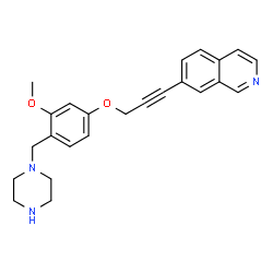 ChemSpider 2D Image | 7-{3-[3-Methoxy-4-(1-piperazinylmethyl)phenoxy]-1-propyn-1-yl}isoquinoline | C24H25N3O2