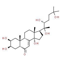 ChemSpider 2D Image | (2beta,3beta,5beta,9beta,22R)-2,3,14,20,22,25-Hexahydroxycholest-7-en-6-one | C27H44O7