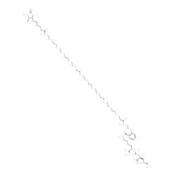 ChemSpider 2D Image | N-{[(1S)-1-Carboxy-5-{[2-({4,44-dioxo-48-[(3aS,4S,6aR)-2-oxohexahydro-1H-thieno[3,4-d]imidazol-4-yl]-7,10,13,16,19,22,25,28,31,34,37,40-dodecaoxa-3,43-diazaoctatetracont-1-yl}oxy)benzoyl]amino}pentyl]
carbamoyl}-L-glutamic acid | C58H97N7O24S
