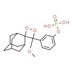 ChemSpider 2D Image | 3-(4-Methoxyspiro[1,2-dioxetane-3,2'-tricyclo[3.3.1.1~3,7~]decan]-4-yl)phenyl dihydrogen phosphate | C18H23O7P