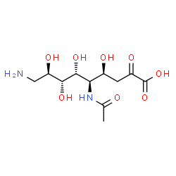 ChemSpider 2D Image | (4S,5R,6R,7R,8R)-5-Acetamido-9-amino-4,6,7,8-tetrahydroxy-2-oxononanoic acid | C11H20N2O8
