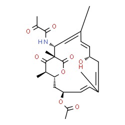 ChemSpider 2D Image | (1S,2R,5E,7S,11E,13S,15R,19R)-7-Hydroxy-1,4,10,19-tetramethyl-17,18-dioxo-2-(pyruvoylamino)-16-oxabicyclo[13.2.2]nonadeca-3,5,9,11-tetraen-13-yl acetate | C27H35NO8