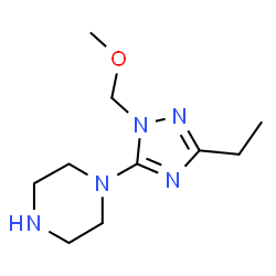 ChemSpider 2D Image | 1-[3-Ethyl-1-(methoxymethyl)-1H-1,2,4-triazol-5-yl]piperazine | C10H19N5O