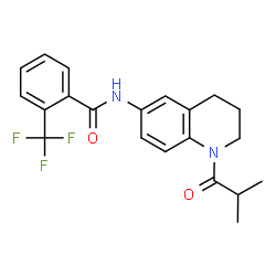 ChemSpider 2D Image | N-(1-Isobutyryl-1,2,3,4-tetrahydro-6-quinolinyl)-2-(trifluoromethyl)benzamide | C21H21F3N2O2