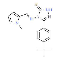 ChemSpider 2D Image | 3-(4-tert-butylphenyl)-4-[(1-methyl-2-pyrrolyl)methylideneamino]-1H-1,2,4-triazole-5-thione | C18H21N5S