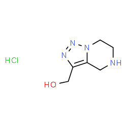 ChemSpider 2D Image | 4,5,6,7-Tetrahydro[1,2,3]triazolo[1,5-a]pyrazin-3-ylmethanol hydrochloride (1:1) | C6H11ClN4O